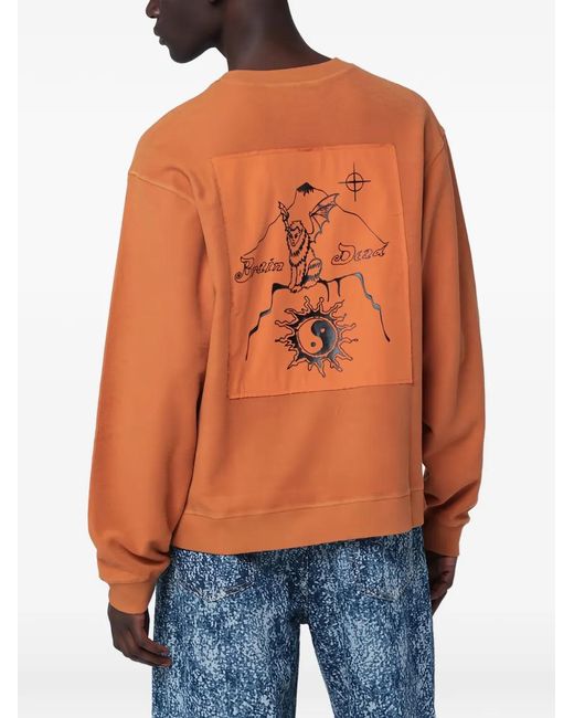Brain Dead Orange Patch Appliqués Sweatshirt for men