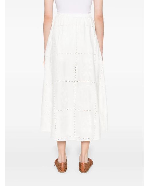 Maje White Bestickter Midirock