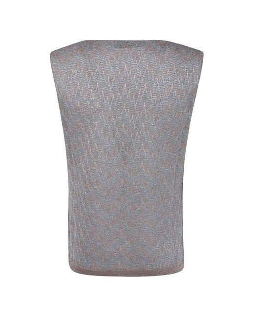 D.exterior Gray Haut À Motif Zig-Zag