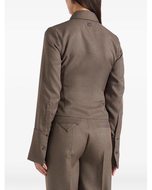 Manière De Voir Brown Sonia Tailored Cotton Cinch Shirt