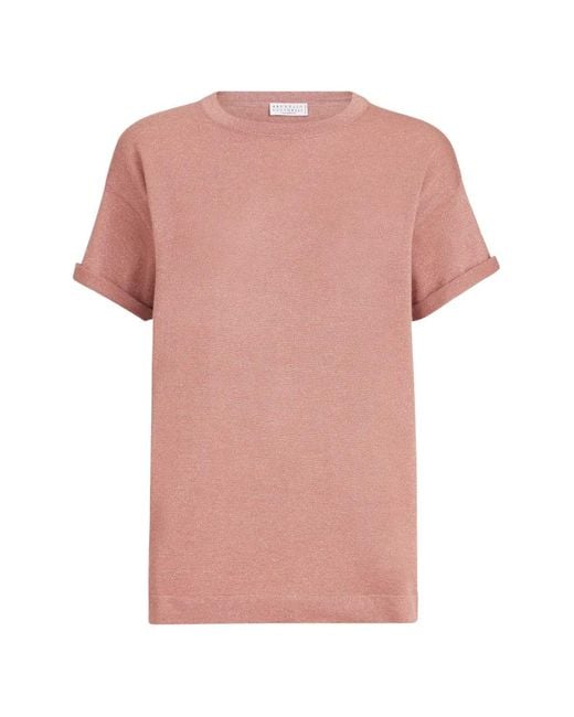 Brunello Cucinelli Pink Antiqued T-Shirt
