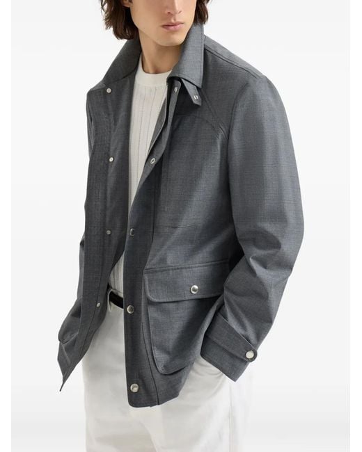 Brunello Cucinelli Wollen Jack in het Gray voor heren