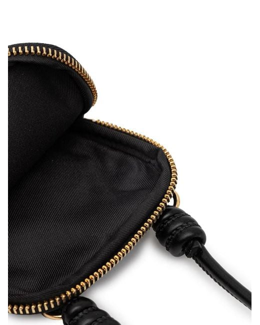 Love Moschino Black Quilted Logo-Plaque Phone Bag