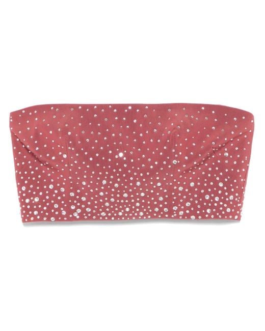 Alex Perry Red Crystal-Embellished Top