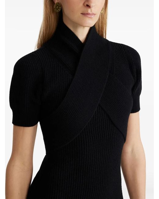 Patou Black Wrap Mini Dress
