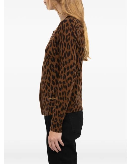 Zadig & Voltaire Brown Missia Leopard Cardigan