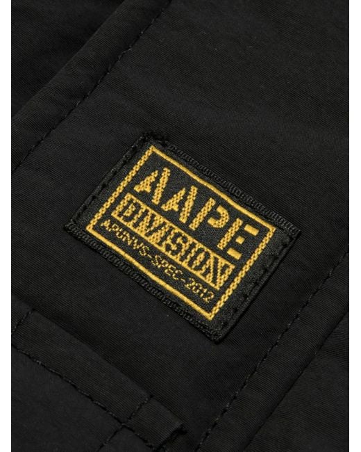Aape By A Bathing Ape Black Hooded Patch-Detail Jacket for men
