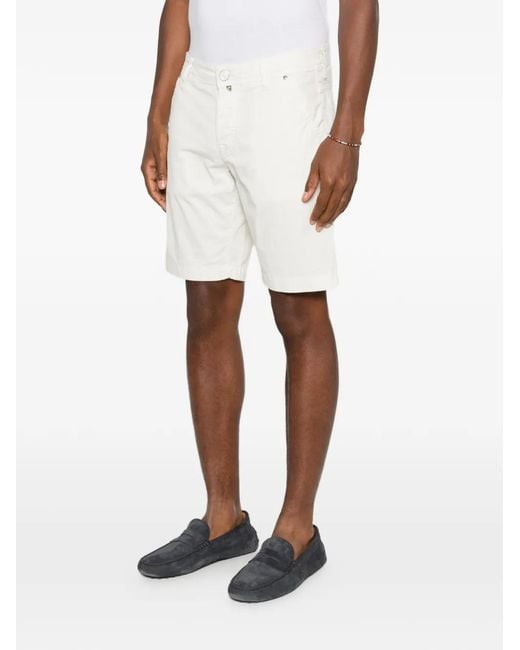 Jacob Cohen White Logo-Patch Shorts for men