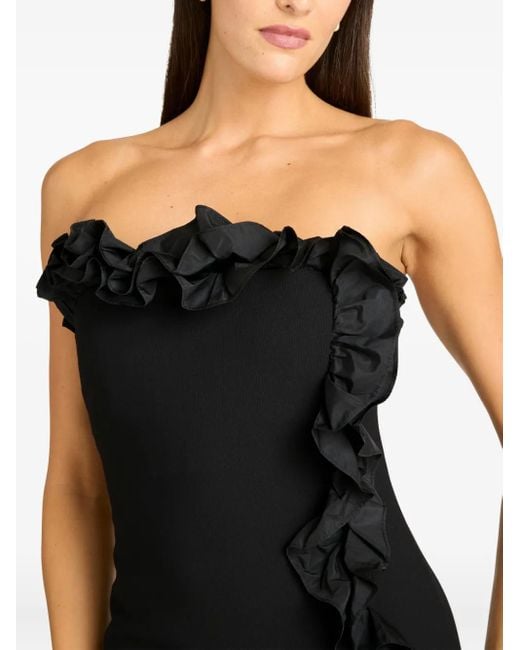 Cinq À Sept Strapless Jurk Met Ruches in het Black