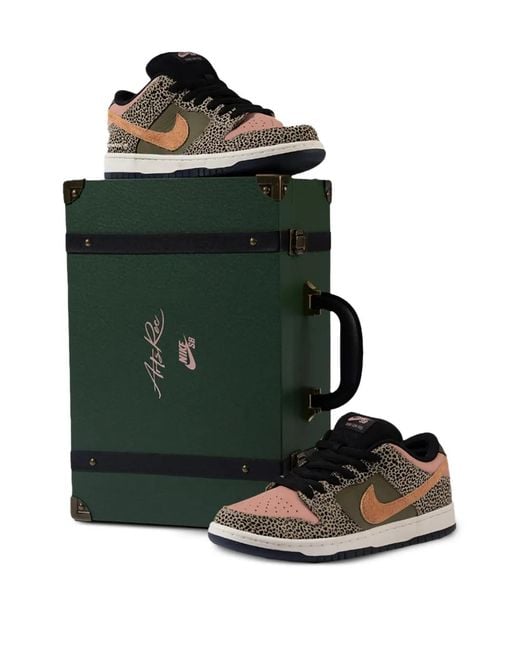 Nike Brown Sb X Arts-Rec Dunk Animal-Print Sneakers for men