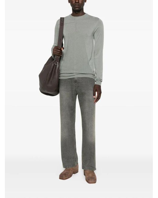 Rick Owens Gray Crew-Neck Sweater for men