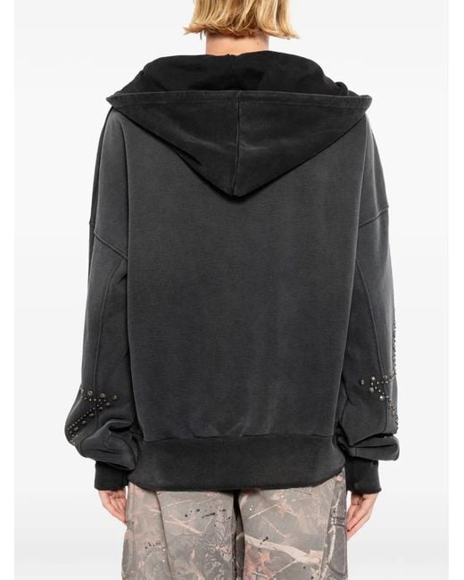 Satoshi Nakamoto Black Embellished Hoodie for men