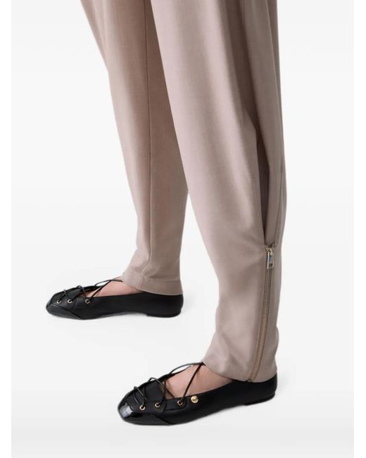 Liu Jo Natural Mélange Trousers With Zipper