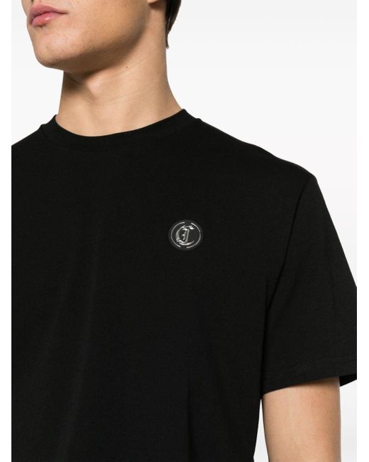 Camiseta con parche del logo Just Cavalli de hombre de color Black