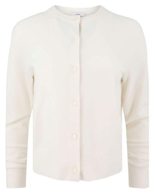 Vince White Wool-cashmere blend cardigan