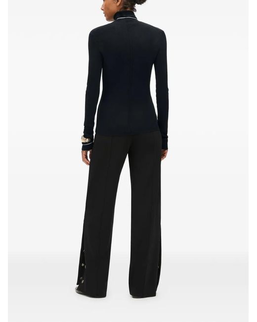 Another Tomorrow Black Rib-Knit Sweater