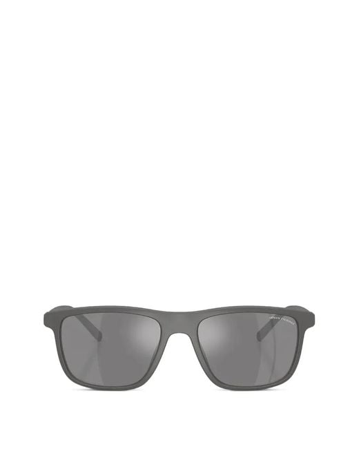 ARMANI EXCHANGE Gray Rectangle-Frame Sunglasses for men
