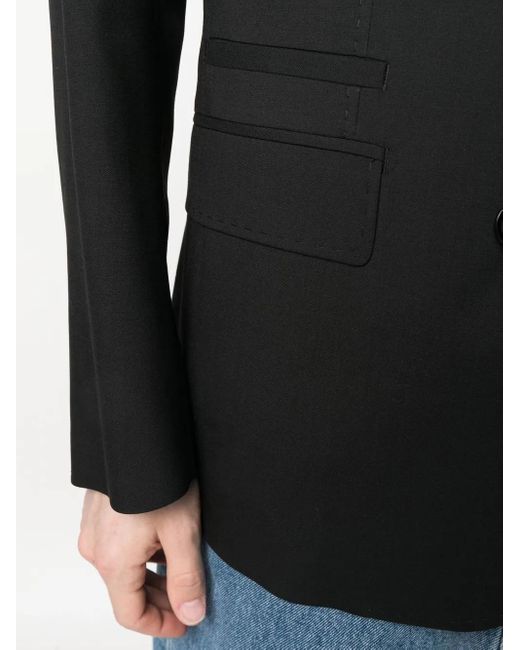 Dolce & Gabbana Black Single-Breasted Wool Blazer for men