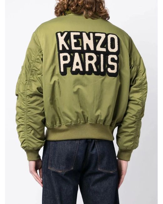 KENZO Bomberjacke Mit Logo-Stickerei in Green für Herren
