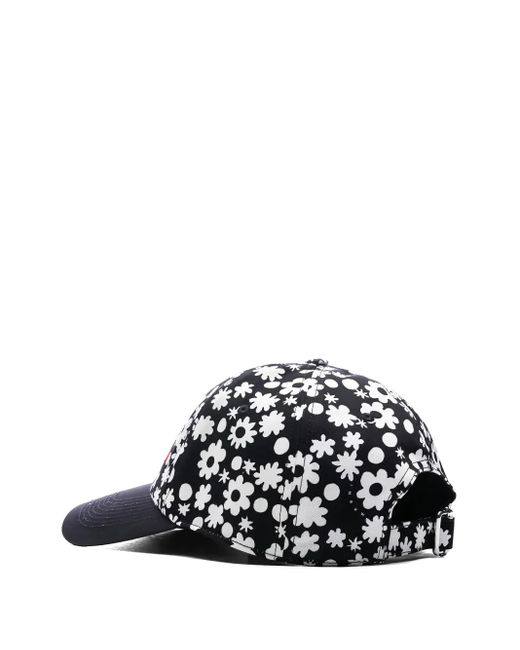 Marni Black Floral-Print Baseball Cap for men