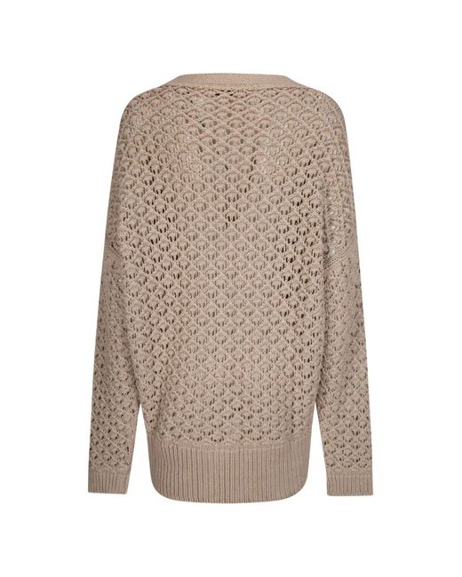 ELY ELY Natural Button Openwork Cardigan
