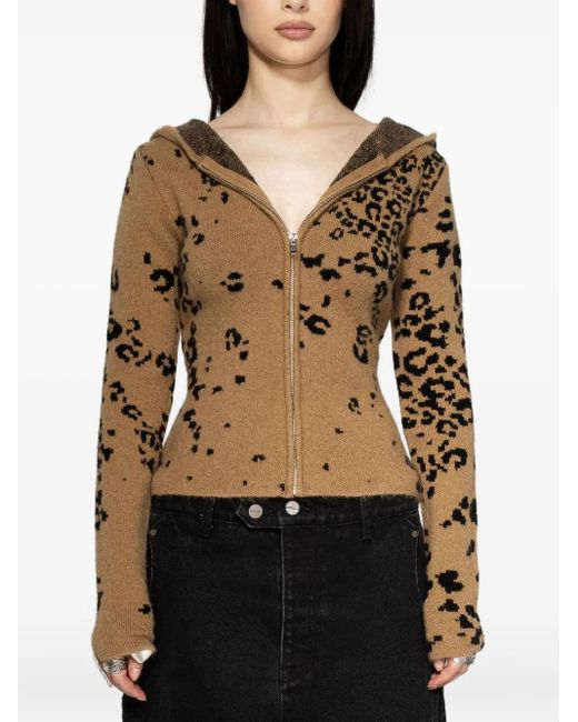 Protémoa Green Cheetah-Print Zip-Up Hoodie