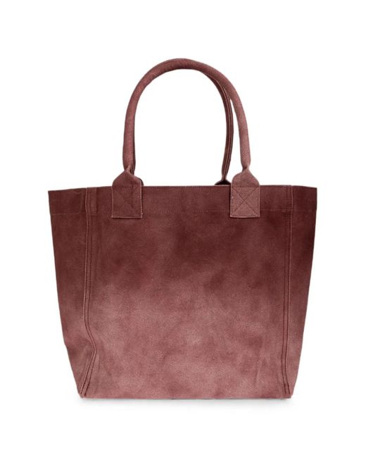 Isabel Marant Purple Small Yenky Logo-Embroidered Tote Bag