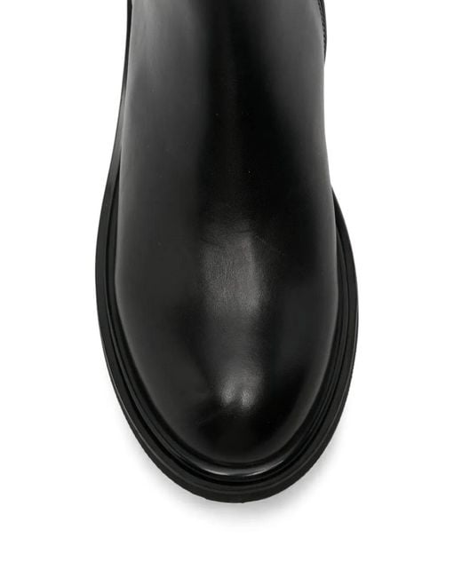 SERGIO MORETTI FIRENZE Black Bottines À Plaque Logo
