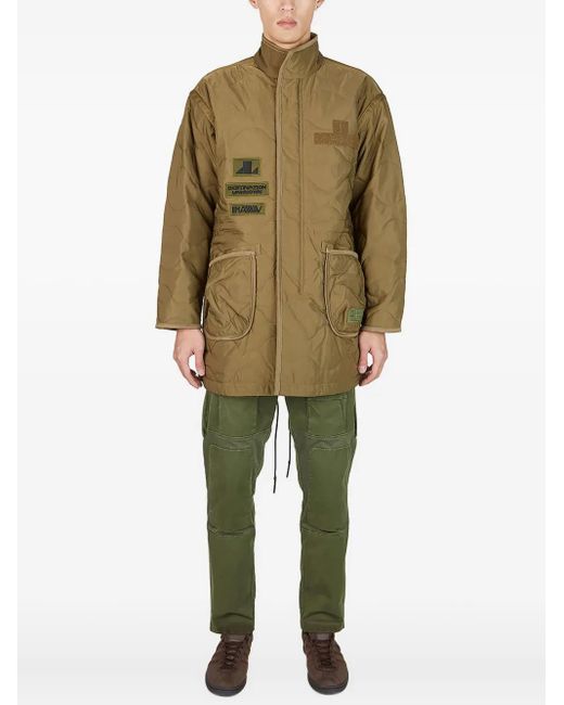 LIBERAIDERS Green Logo-Patch Coat for men