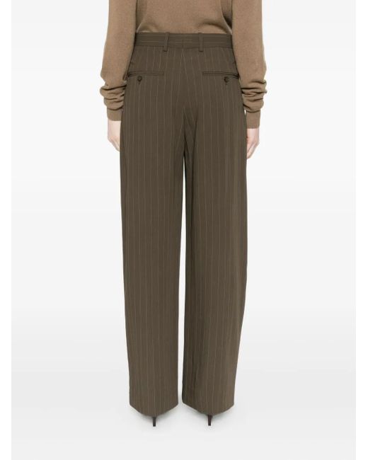 Totême  Green Hose mit Nadelstreifen