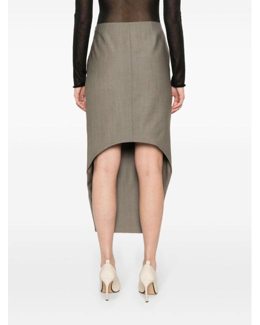 Givenchy Gray High-low Hem Wool Skirt