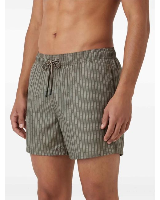 Emporio Armani Gray Logo-Pattern Swim Shorts for men