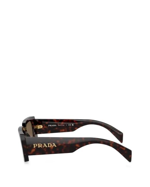 Prada Brown Tortoiseshell Rectangle-Frame Sunglasses