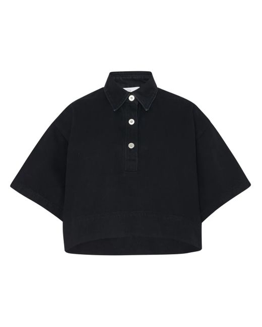 Rosetta Getty Cropped Polo in het Blue