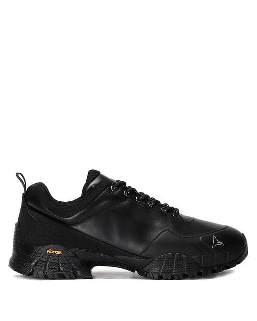 Roa Black Neal Leather Sneakers for men