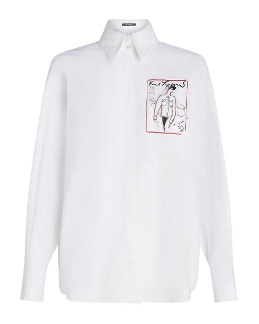 Camicia Karl Series di Karl Lagerfeld in White