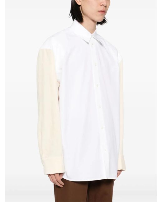 Jil Sander White Velvet Patchwork Skirt for men