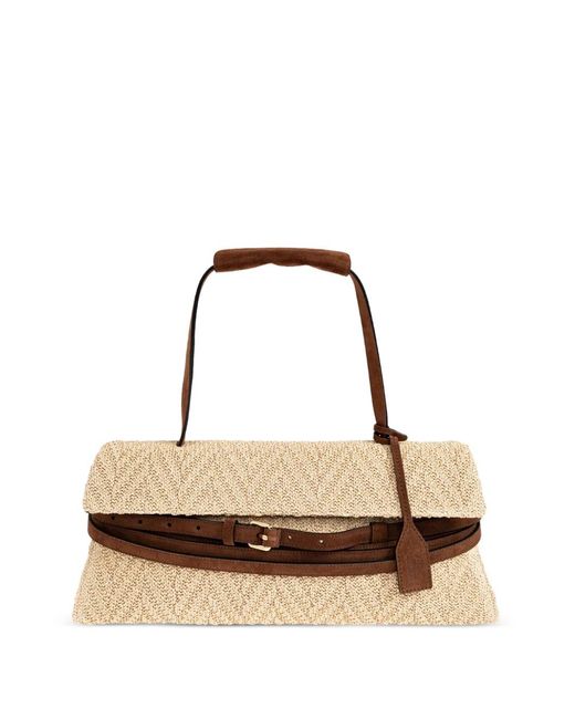 Moschino Natural Sac Cabas À Détail De Ceinture