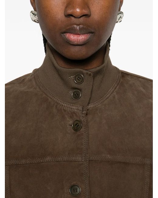 P.A.R.O.S.H. Brown Buttoned Flap-Pocket Jacket