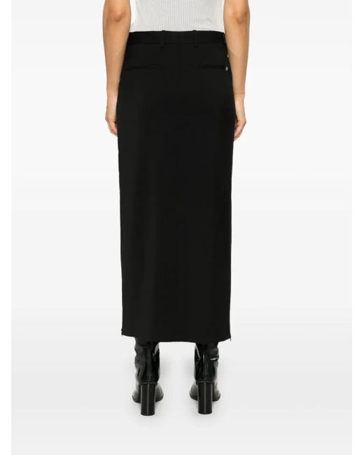 Helmut Lang Black Zipped Maxi Skirt