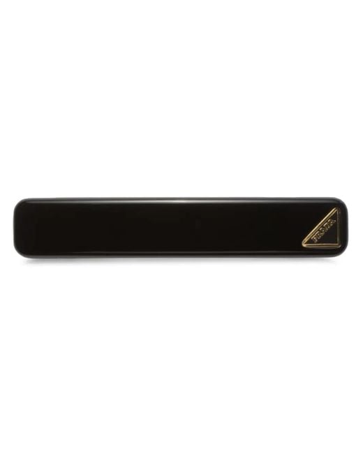 Prada Black Triangle-Logo Hair Clip