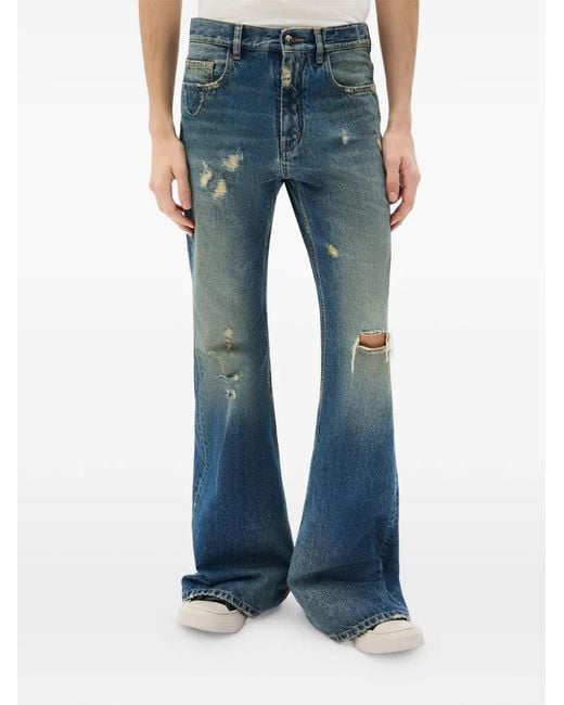 Ann Demeulemeester Blue Hamo Distressed Five-Pocket Jeans for men
