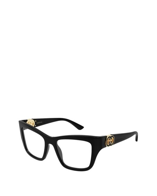 Gucci Black Interlocking G Cat-Eye Glasses