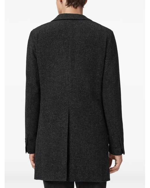 AllSaints Black Caspian Textured Coat for men