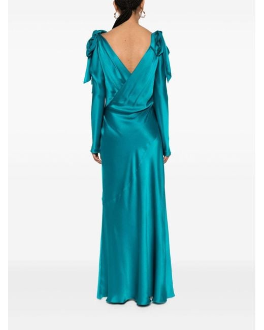 Alberta Ferretti Blue Draped-detail Dress