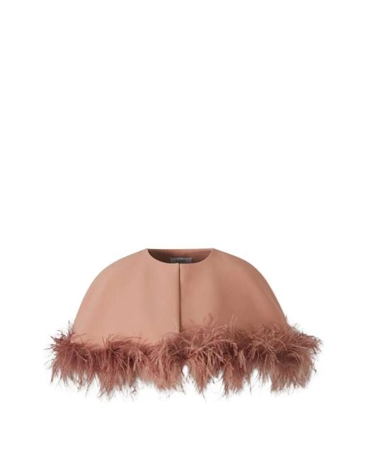 Safiyaa Pink Feather Cape