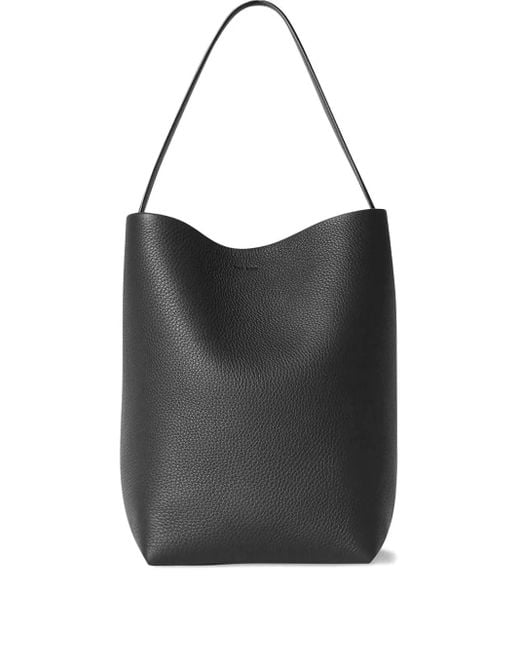 The Row Black Leather Bucket Bag