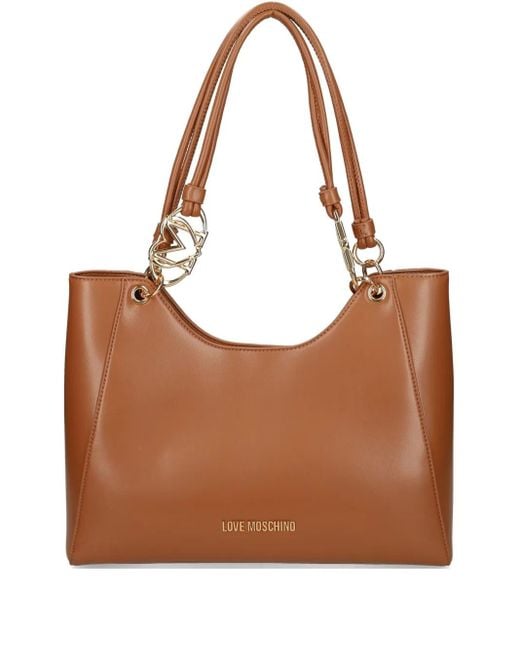 Love Moschino Brown Jewel Tote Bag