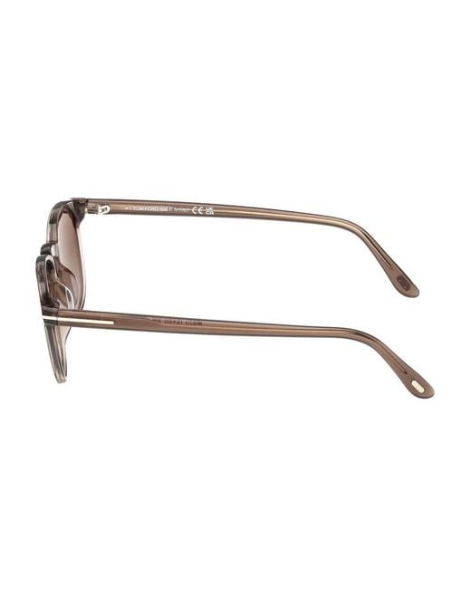 Tom Ford Brown Round Frame Sunglasses for men