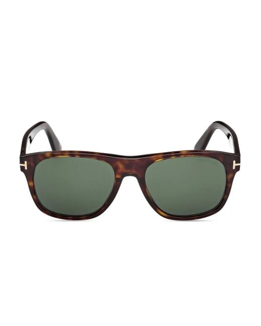 Occhiali Da Sole Marlon Squadrati Tartarugati di Tom Ford in Green da Uomo